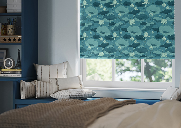 Lotus, Teal - Twist&Fit Roller Blind - Image 5
